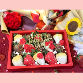 Valentines Rosy Red Strawberry Box