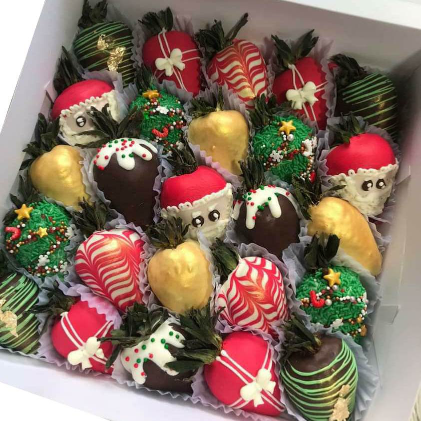 Christmas Chocolate Coated Strawberries Box