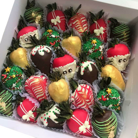 Christmas Chocolate Coated Strawberries Box