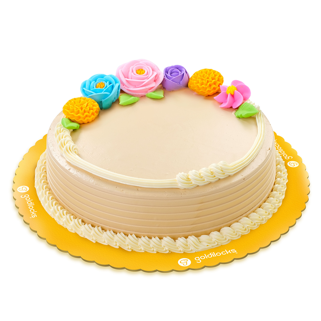 Goldilocks Round Greeting Pastel Bloom Cake Package (Several Flavors Available)
