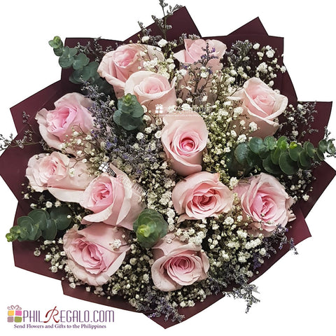 Blush Pink Roses Round Bouquet