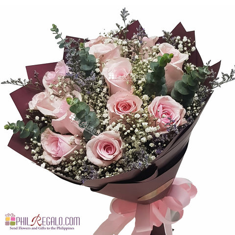 Blush Pink Roses Round Bouquet