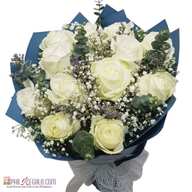 White Roses Round Bouquet