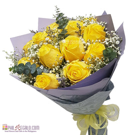 Yellow Roses Round Bouquet