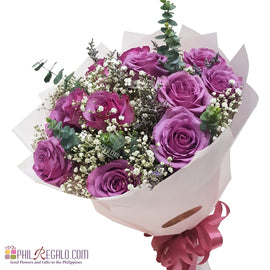 Rare Lilac Roses Round Bouquet