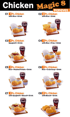 Popeyes Magic 8 Chicken Set Hot Food Delivery Philippines