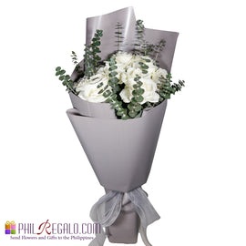 Basic Lover White Rose Bouquet