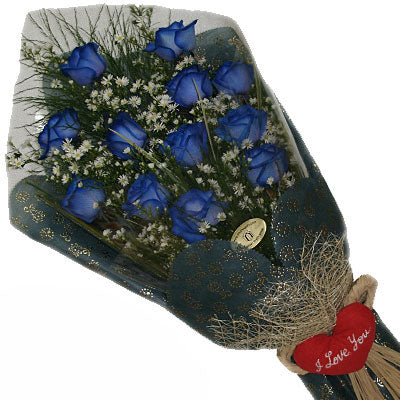 Elegant Ecuadorian Blue Roses Bouquet