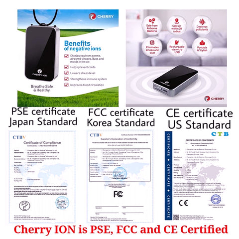 Cherry ion Personal Air Purifiers White-Gold