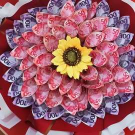 Round Money Bouquet 60 Bills