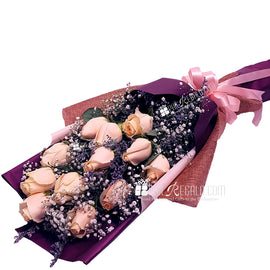 Peach Roses Bouquet
