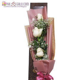 ILY Purely White Rose Bouquet