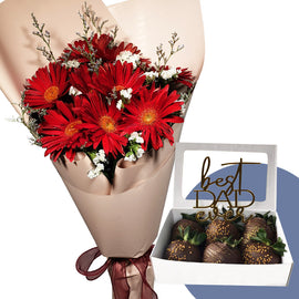 Best Dad Red Bouquet Package
