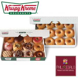 krispy kreme 1 dozen classic glazed donuts and 1 dozen assorted donuts