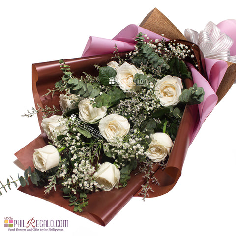 Apricot or White Roses Bouquet