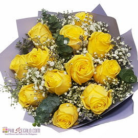 Yellow Roses Round Bouquet