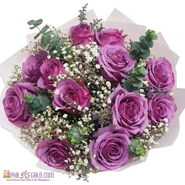 Rare Lilac Roses Round Bouquet