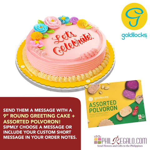 Goldilocks Round Greeting Pastel Bloom Cake Package (Several Flavors Available)