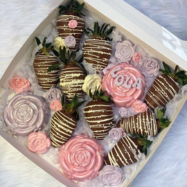 Rose Chocolate Strawberry Cake Box