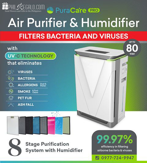 PuraCare Pro 8 Stage Air Purifier and Humidifier up to 80 sqm w/Warranty