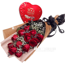 Red Roses Bouquet Heart Roca